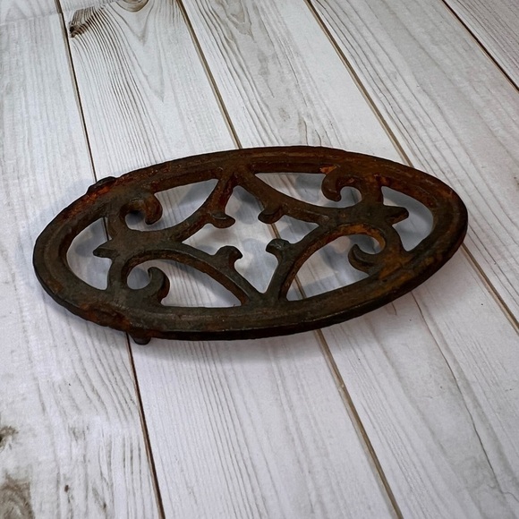 Antique Vintage Clothing Iron w/ Stand Cast Iron Wood Rare Mini - Picture 3 of 7